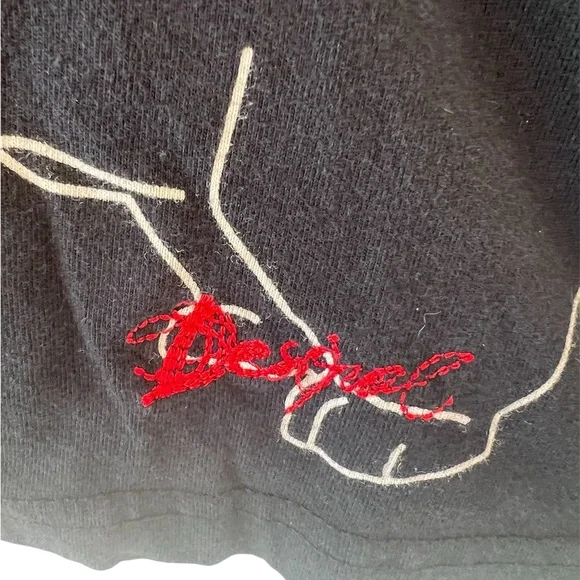 Rare Desigual Barcelona Embroidered Long Sleeve Top | Y2K Euro Streetwear L - Picture 13 of 14